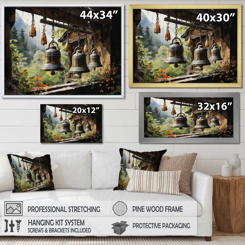 Art bouddhiste vert et noir, art mural sur toile, H 30 po x l 40 po x P 1,5 po, Toile tendue