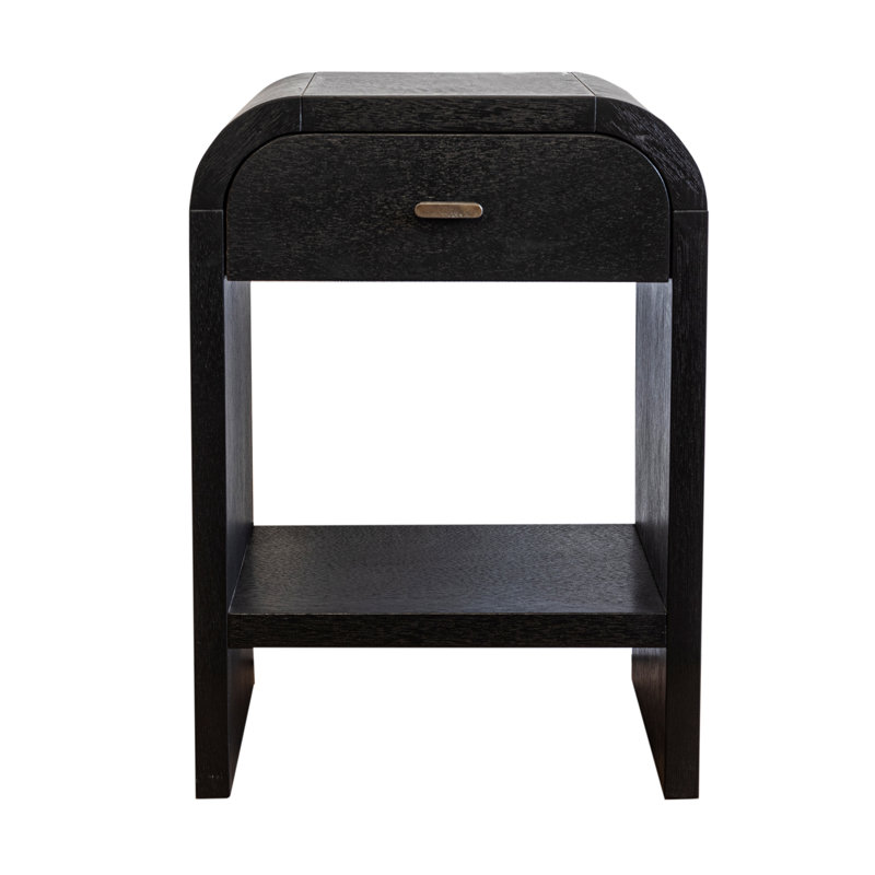 Elena Curved Edge Nightsand, Black