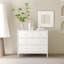Commode de rangement blanche à 4 tiroirs, armoire polyvalente pour chambre à coucher, placard ou vestibule