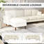 Canapé modulaire avec méridienne interchangeable, blanc crème