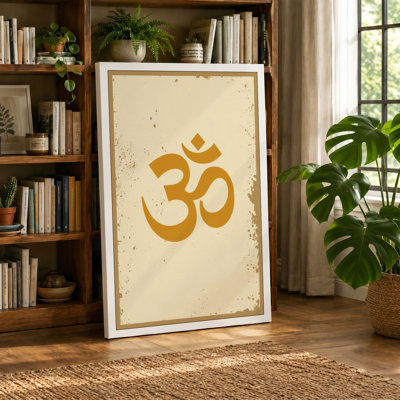Aged Om Symbol Vintage - Wrapped Canvas