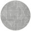 Tapis d'intérieur rond lavable abstrait 8 pi gris