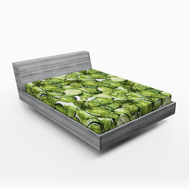 Drap-housse en microfibre Cactus, Drap-housse de taille double