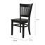 Ensemble de 4 chaises de salle à manger noires, dossier en bois à lattes, finition noire-1755484125