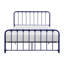 Lit en métal pour chambre à coucher, lit double avec finition raffinée bleue-335227042-335227040