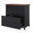 2-Drawer Lateral File Cabinet, Rustic Wood Filing Cabinet For Home Office, A4/Letter Size, Printer Stand With Storage & Heavy-Duty Steel Frame, Brown & Black