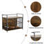 Mobilier de cage pour chien avec coussin, chenil d'intérieur avec bols rotatifs, cage de chiot d'intérieur robuste pour chiens de taille moyenne à grande