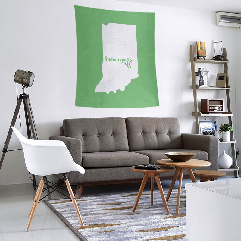 Tapisserie d'Indianapolis, H 27,5 po x l 37,5 po, Vert
