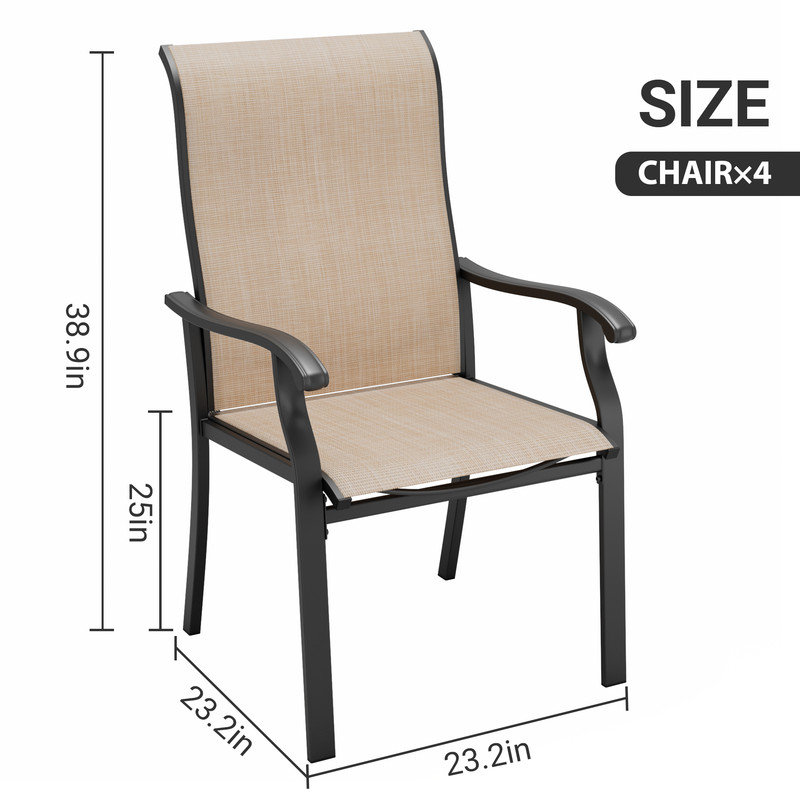 Ensemble de 4 chaises d'extérieur Sandisfield Beige