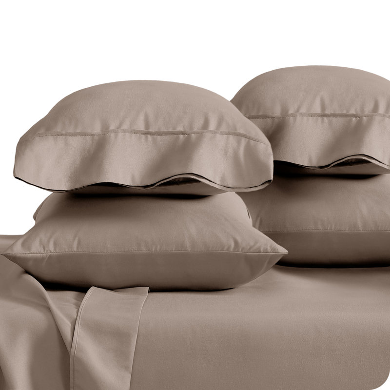 Ultra-Soft Microfiber Pillowcase, Taupe, 4 King Pillowcases