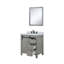 Meuble-lavabo brun rustique 30 po X P 22 po , Comptoir en quartz blanc, ensemble de robinets Miroir-2040567974-2040567975