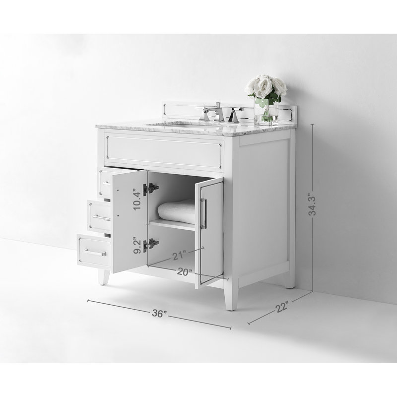 Aspen 36'' W Single Vanity, Chrome, .White