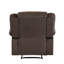 Fauteuil inclinable brun avec relief lombaire - Revêtement en microfibre, 8 ressorts à arc, base en acier inoxydable, structure en bois franc séché au four, mousse en brun, surface, support et