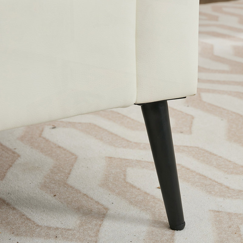 Fauteuil d'appoint en similicuir, fauteuil Clue, Blanc, crème