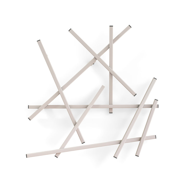 Metal Wall Wall Mounted Coat Rack, Silky Taupe