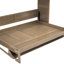 Lit avec garde-robe en bois antique, tiroirs et rangement ouvert