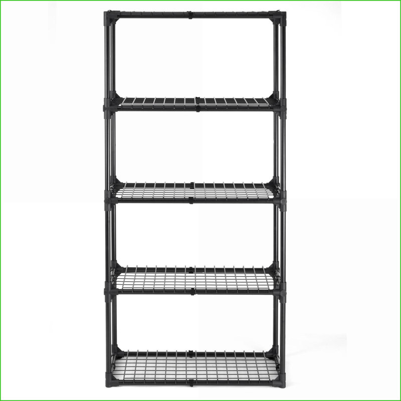 Étagère de rangement à 5 tablettes en acier noir | Capacité de 550 lb | Robuste