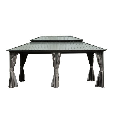 12X18 Ft Gazebo, Strong Aluminum And Galvanized Steel, For Deck, Backyard, Patio Materials, &