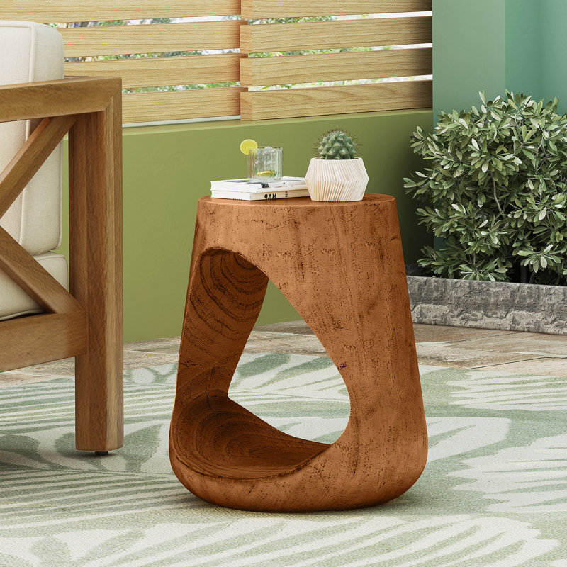Table d'appoint, texture semblable au bois, Marron antique