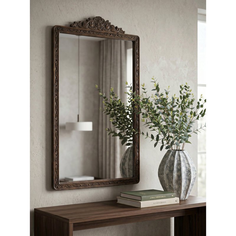 Grand miroir mural antique 27,4 x 47,8 po pour vestibule de salon