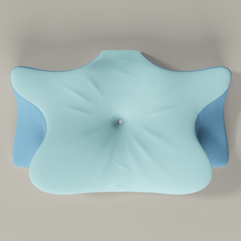 Contour Memory Foam Pillow, Ergonomic Neck Support Pillow For Side Back Stomach Sleepers, Blue