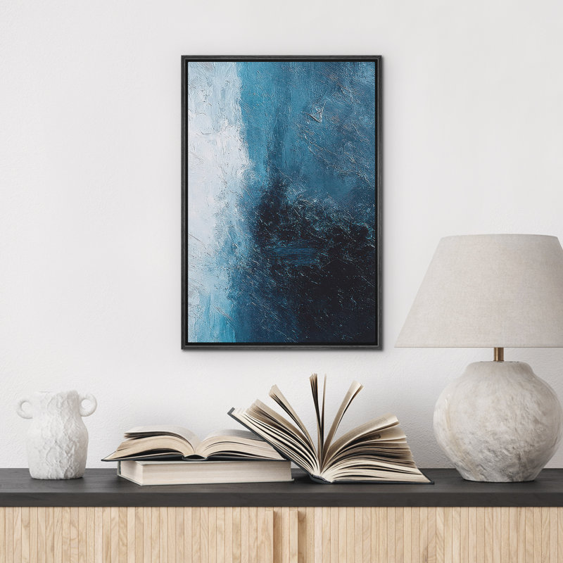 Reproduction d'art abstrait sur toile encadrée pour décoration intérieure moderne, H 36 po x l 24 po, Noir