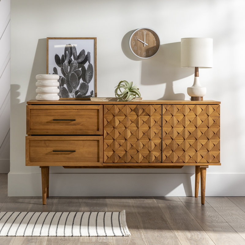 Buffet en bois massif 58 po Roisin, Caramel