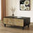 47.24" Black Solid Wood Rectangular Coffee Table