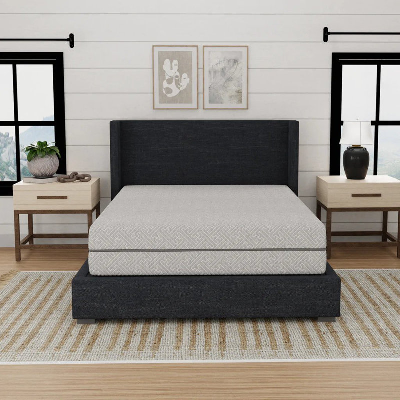 Matelas en mousse viscoélastique gélifiée de 14 pouces de qualité supérieure Auddie avec base à grille d'aération, système de refroidissement respirant