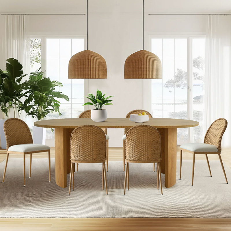 Cicalese 7 Pieces Oval Dining Table Set