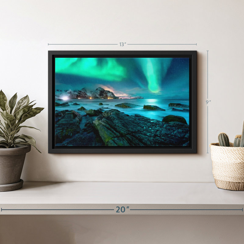 Nature "Impression sur toile Lofoten Aurora Borealis", H 9 po x l 13 po