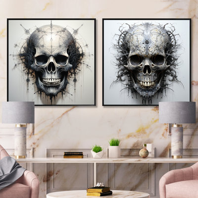 Art of the Skull - Ensemble de 2 collages carrés