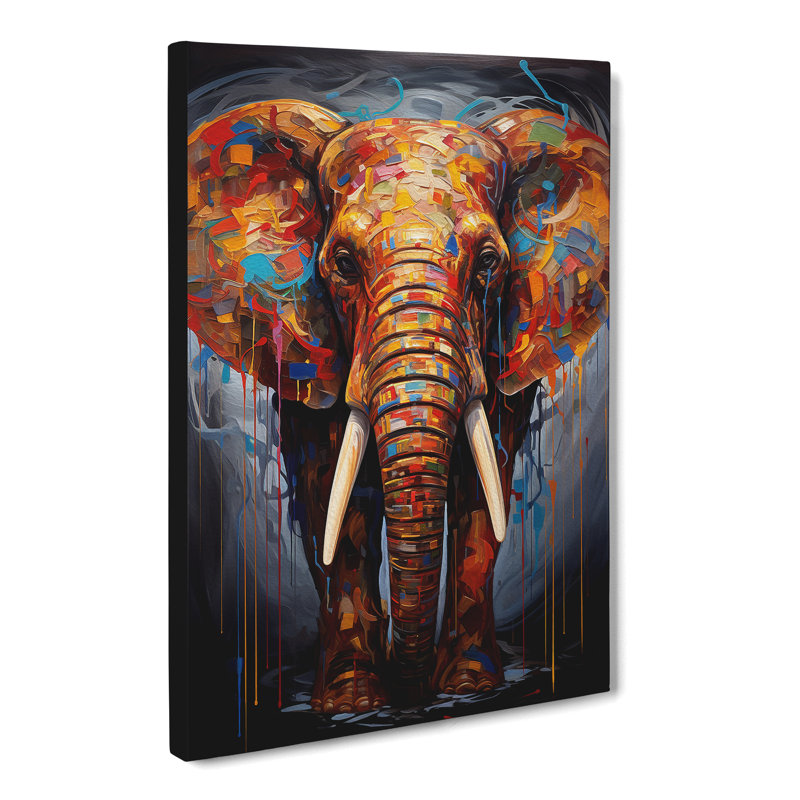 Elephant Modern - Wrapped Canvas