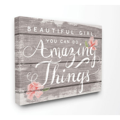 " Beautiful Girl Inspirational Kids Flower Word Design " by Daphne Polselli