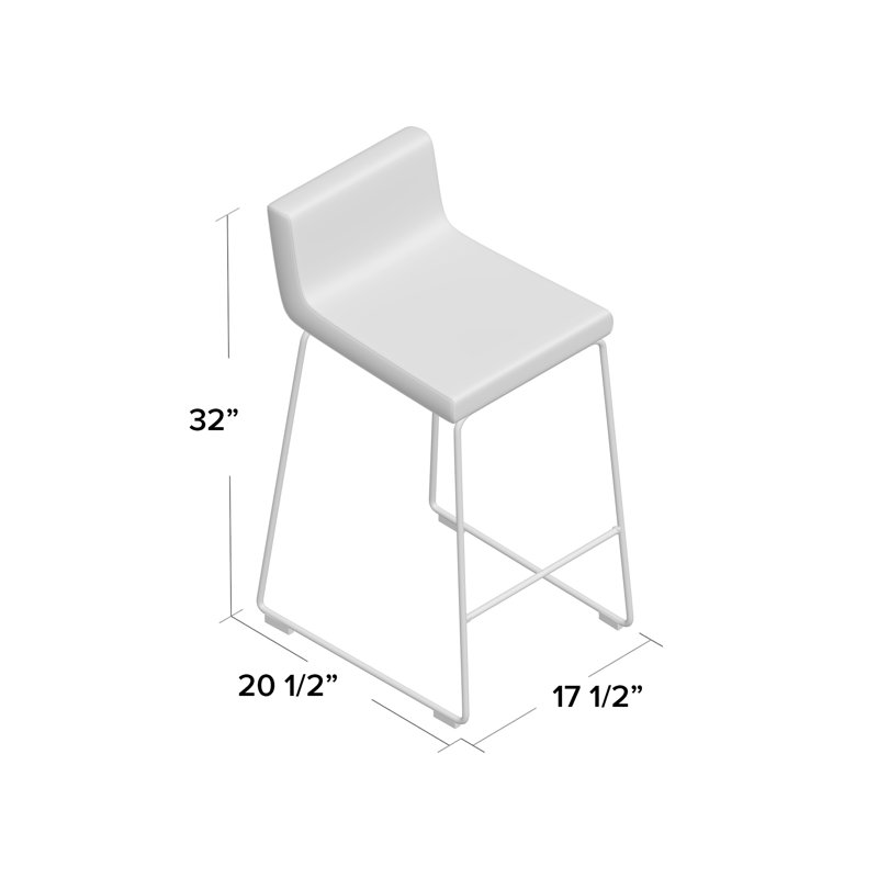 Gladwell Upholstered Counter Stool, Silver Wool, Counter Stool (25.5" Seat Height)