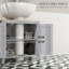 Armoire de rangement à piédestal, sous-lavabo, meuble-lavabo de salle de bain avec U et tablette interne réglable, gris