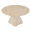 Table basse ronde en faux travertin et oxyde de magnésium, table basse à piédestal sculpté organique-1727977568