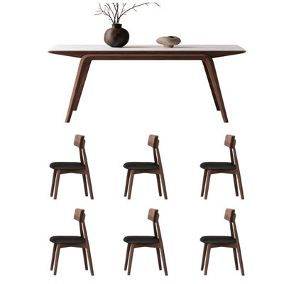 White Ash Sintered Table Oak Chairs Set