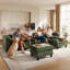  Canapé modulaire en chenille de 143,7 po avec repose-pieds avec rangement, housses de coussin lavables, accoudoirs rembourrés, coussins profonds très épais, assemblage sans outil, vert-119979833