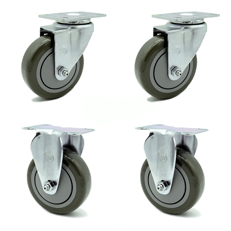 Polyurethane Swivel Caster, Gray