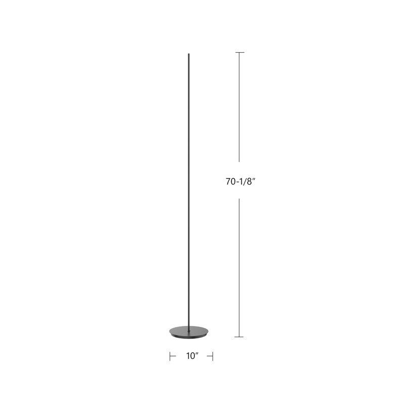 Lampe sur pied colonne 70 po Reeds, Noir