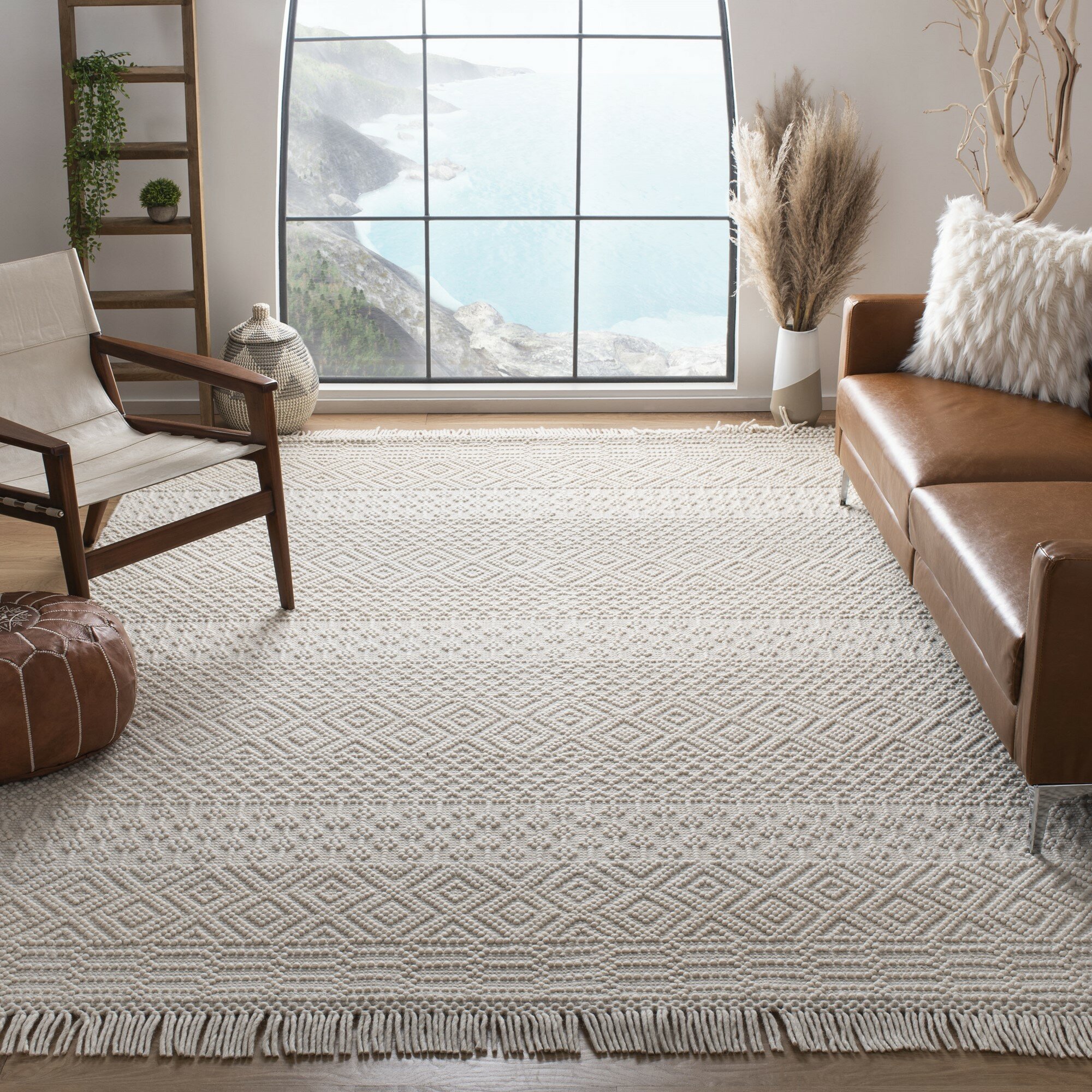 Lockhart Handmade Flatweave Wool/Cotton Ivory Rug