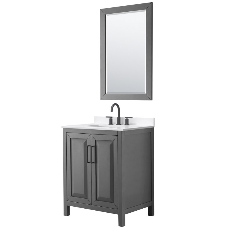 Daria 30'' W Single Vanity, Polished Chrome, Brown, Giotto Quartz