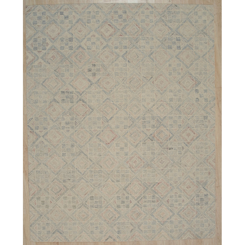 Tapis multicolore en laine touffeté à la main Amara Nina, Rectangulaire 8 pi x 10 pi