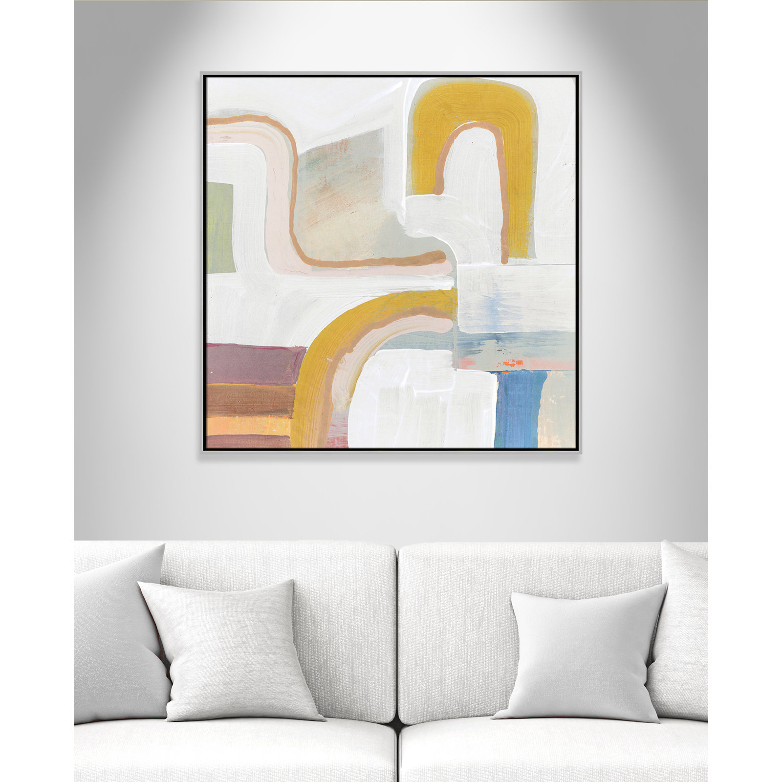 Copeland "Together Again I" Painting by Cartissi, 37.5" H x 37.5" W, Silver