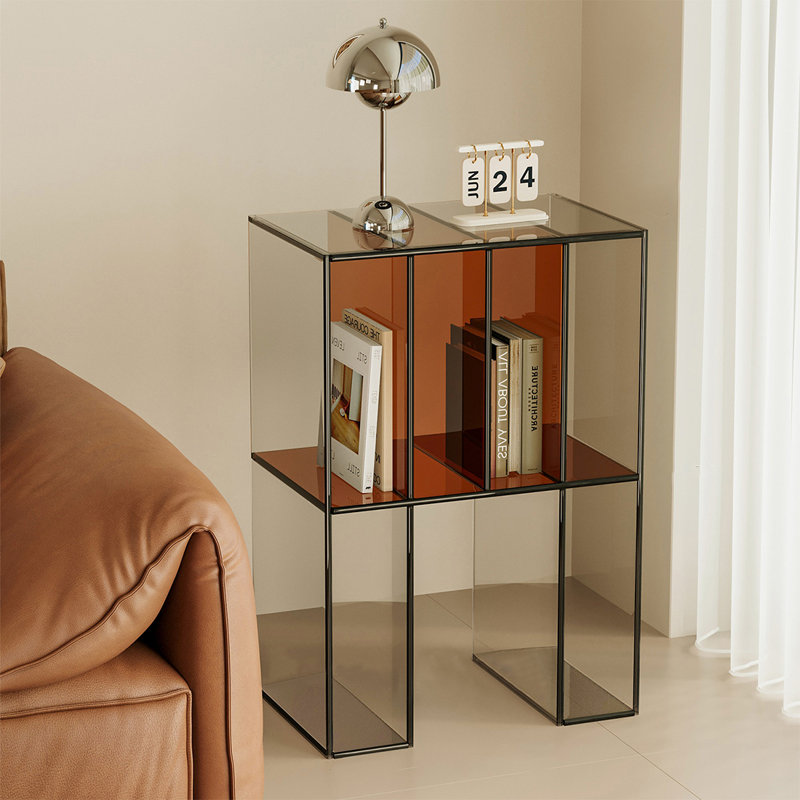 Modern minimalist acrylic small bookcase, Tan