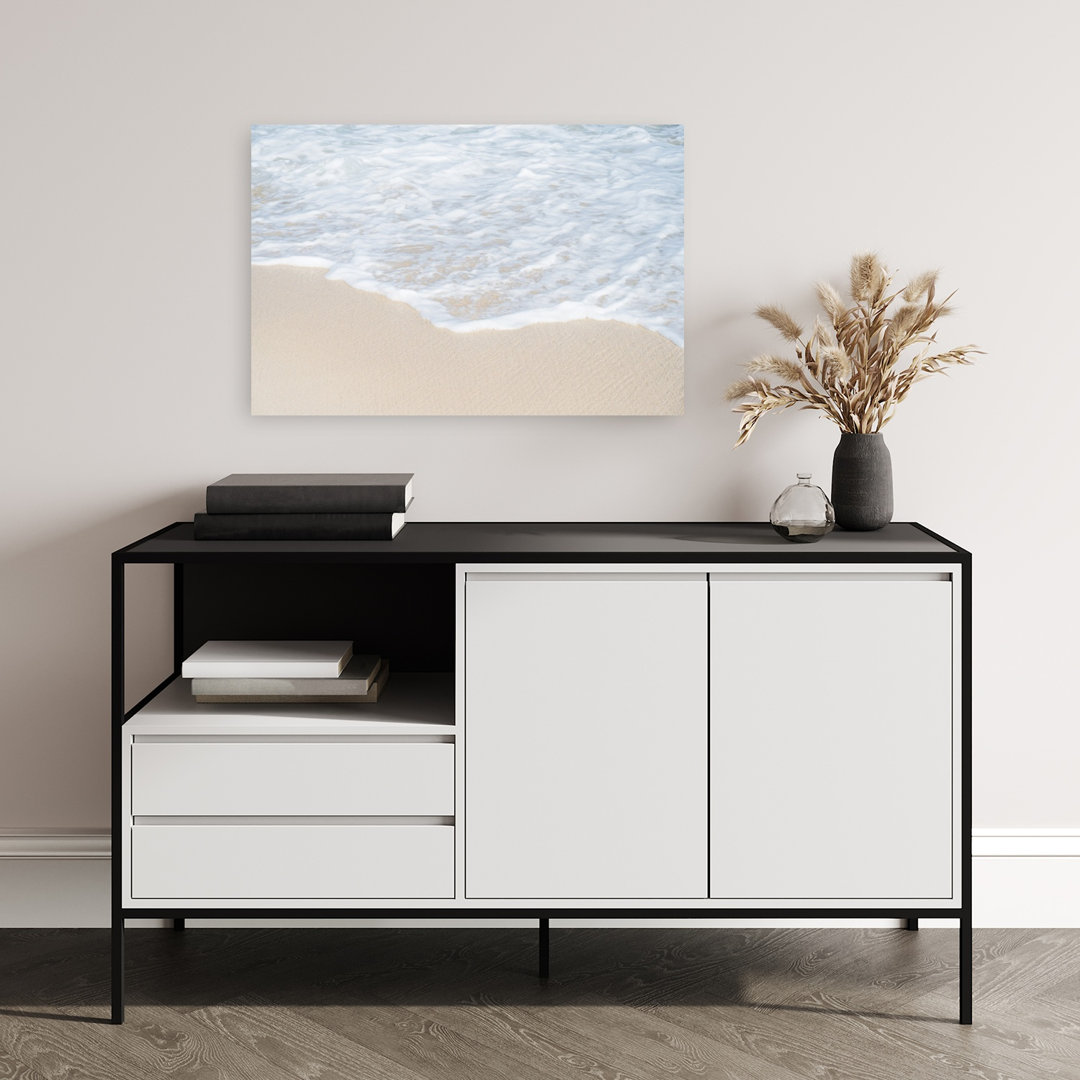 Gentle Beach Waves Serene Tranquil Contemporary Coastal Wall Art Print