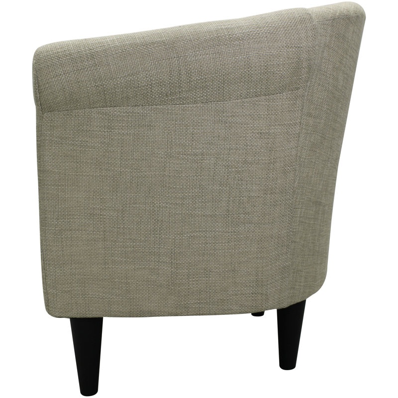 Liam Upholstered Barrel Chair, Gray Microfiber/Microsuede