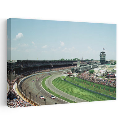 Race Cars In Pace Lap In A Stadium Indianapolis 500 Indianapolis Motor Speedway Speedway Indianapolis Indiana Usa Abstract Contemporary Architectur...