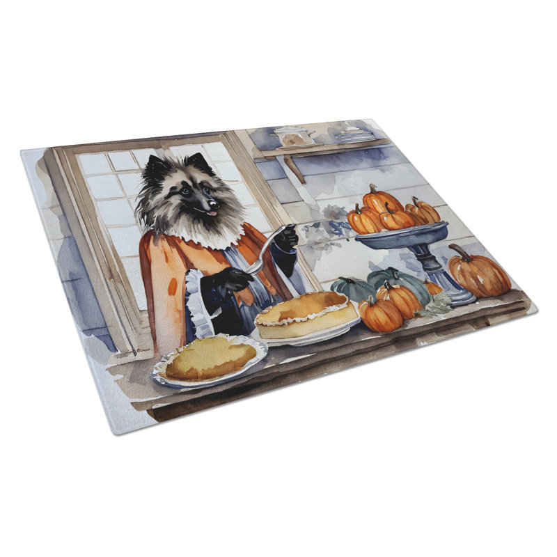 Grande planche à découper en verre Keeshond